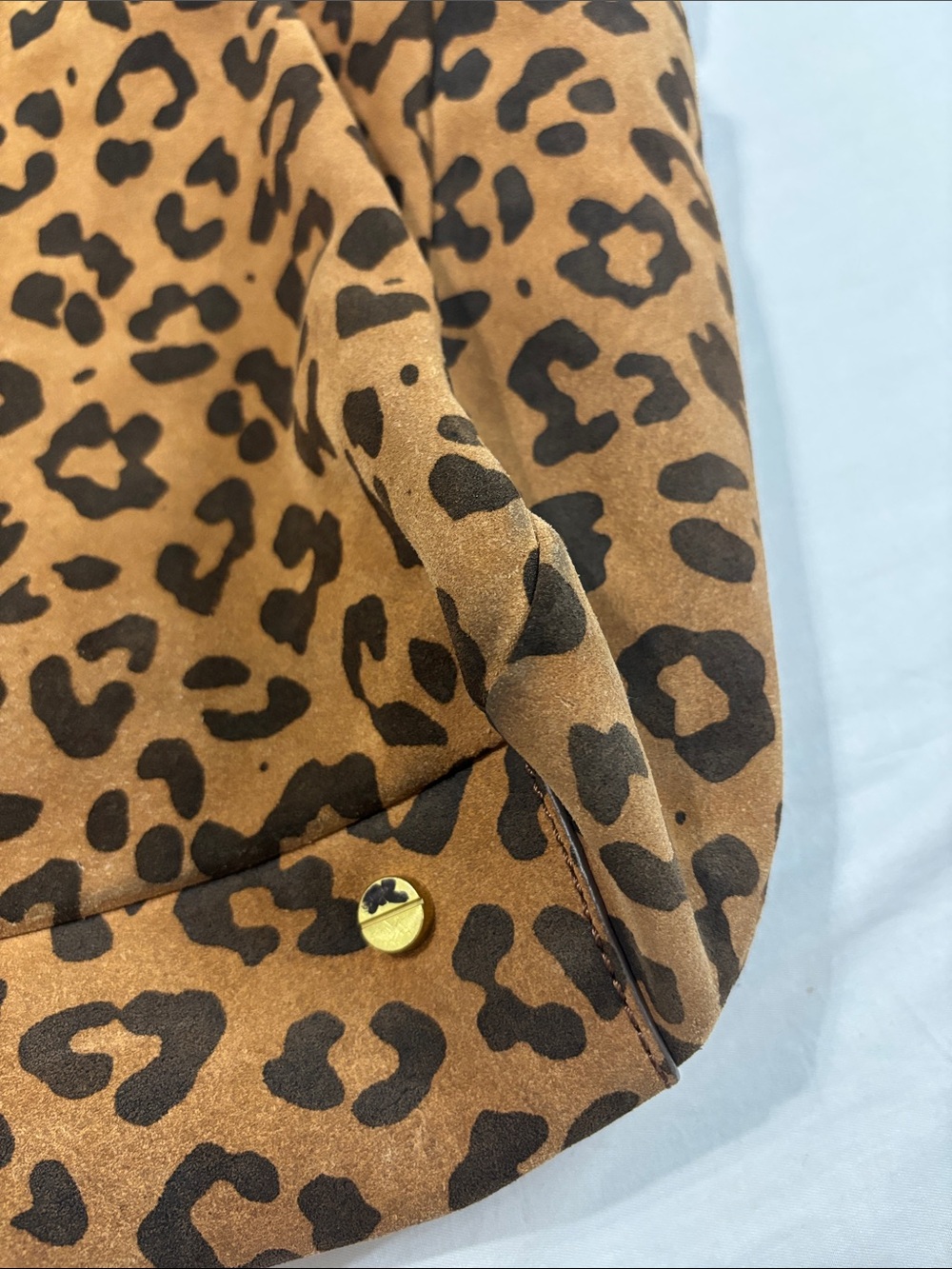 J. Crew Leopard Print Brown Tote Bag with Black Handles - Picture 6 of 16